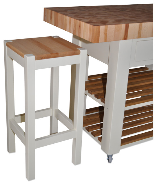 Butchers block island double overhang version Farmhouse Kitchen