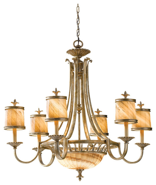 Murray Feiss F2541/6+2OSL Bancroft 8 Bulb Oxidized Silver Leaf