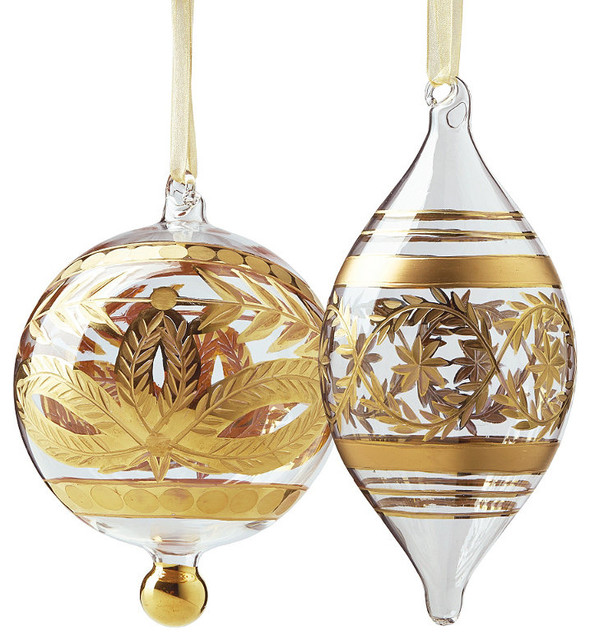 set of four gold etched glass christmas ornaments set of four gold etched glass christmas ornaments