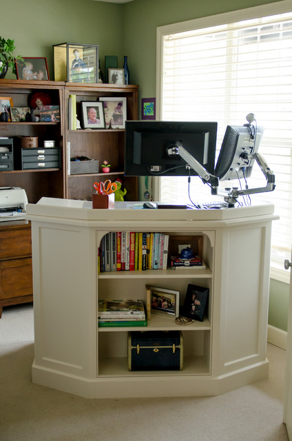 Home Office with Standing Desk - Traditional - portland