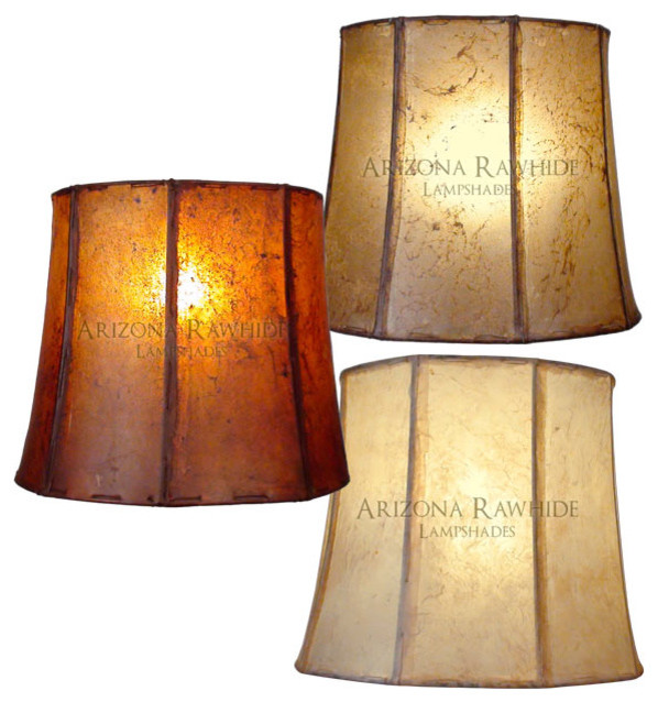 Rawhide Barrel Lamp Shade Large Table Lamps Size 14"H x 16"W (13"W