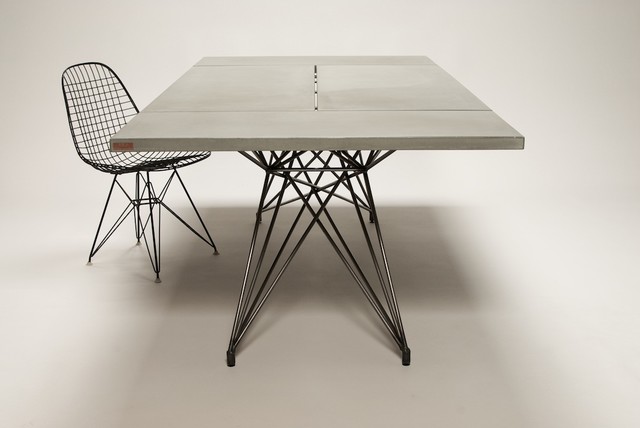 Entwine Table / Concrete Table with Steel Base by Hard Goods modern-dining-tables