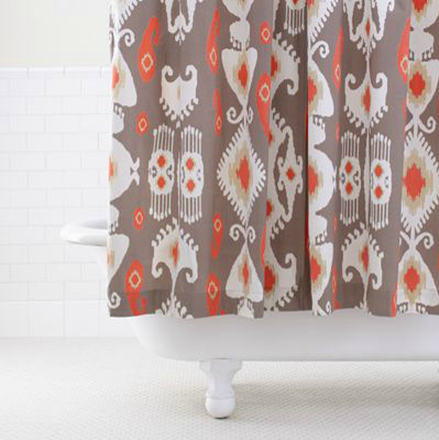 Coral And Gray Curtains Turquoise Shower Curtain
