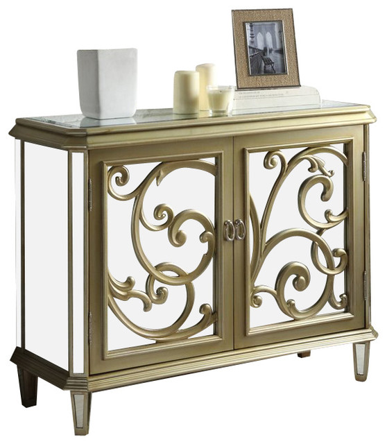 Spectacular Mirrored eflection Annka Accent Chest 42" Modern Accent