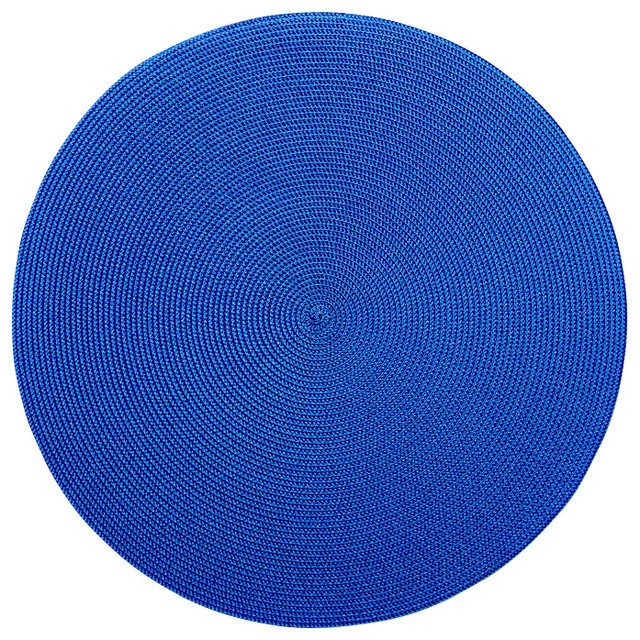 Deborah Rhodes Linen Braid Placemat S/4 Royal/Navy contemporary