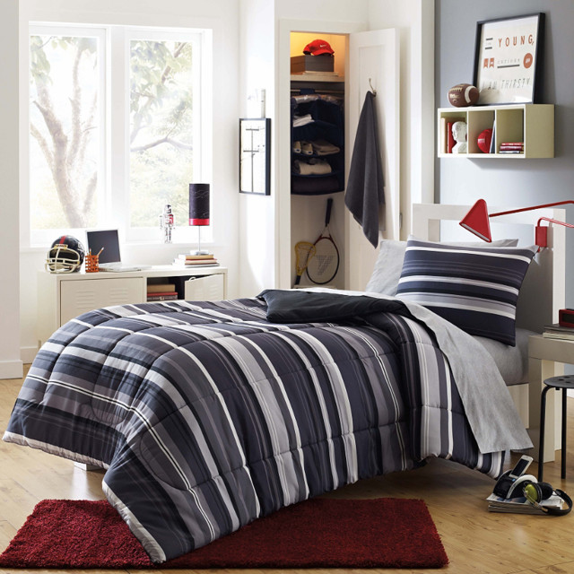 ... Dorm Kit, Black/Gray - Contemporary - Bedding - by Bed Bath & Beyond