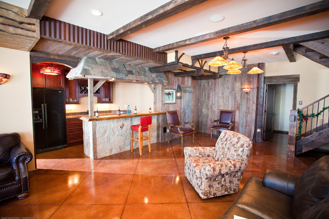 Pewaukee Lake House eclectic family room