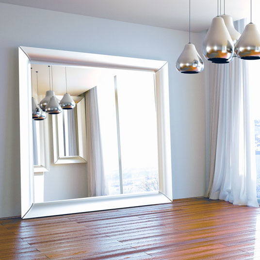 Oversized silver floor mirror - Contemporary - Floor ...