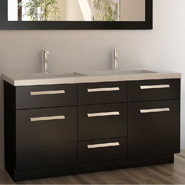 60inch Double Sink Vanity Set  Contemporary  Bathroom Vanities 