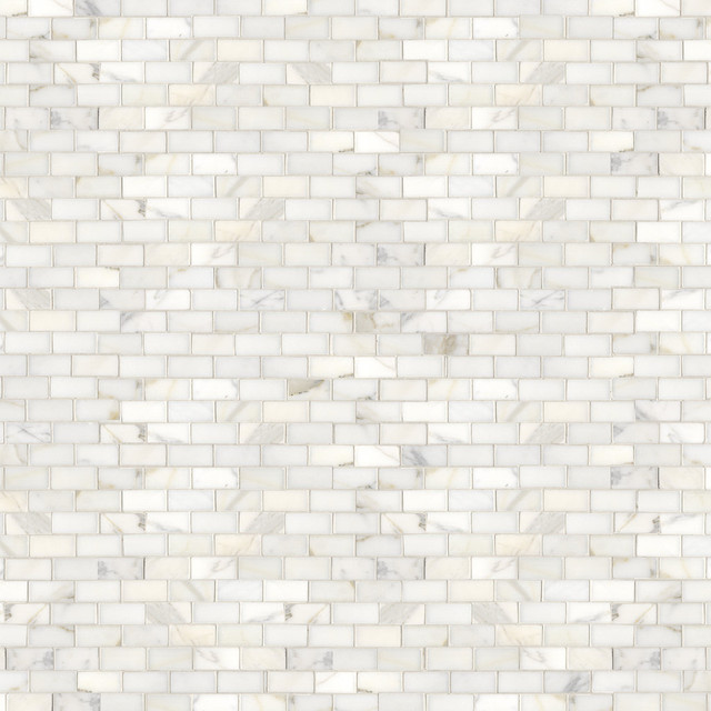 Staggered Calacatta Mosaic Traditional Tile by