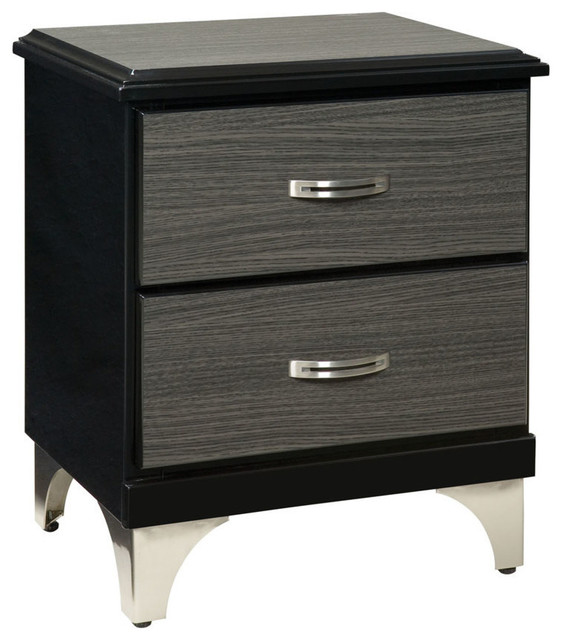 Standard Furniture Decker 2Drawer Nightstand in Black and Grey