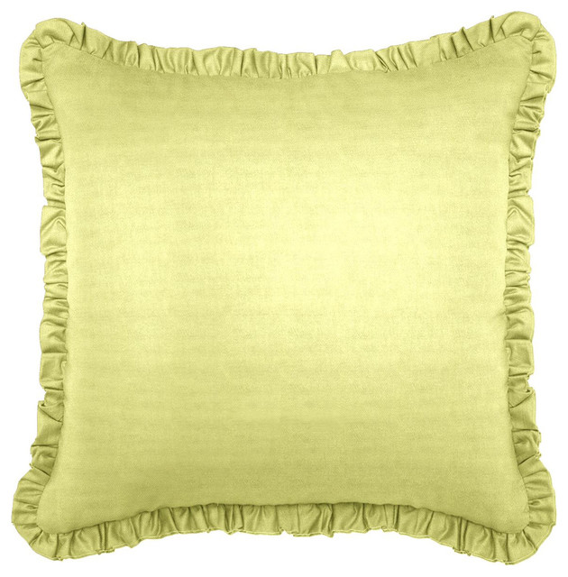 Green Ruffle Euro Sham Contemporary Shams new york by Loom Decor