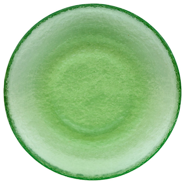 Recycled Glass Dinner Plate, Celery Green Contemporary Dinner