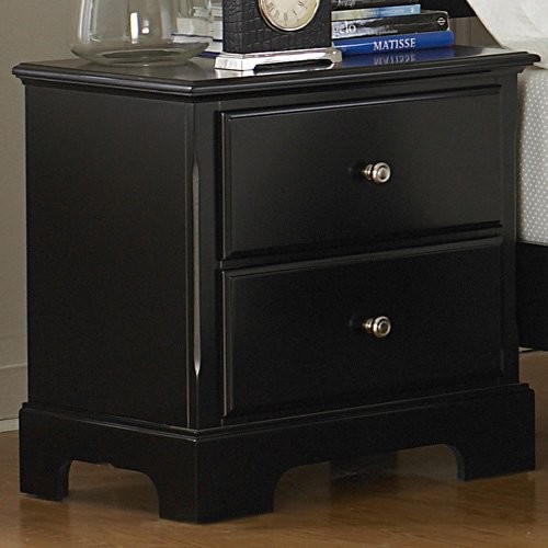 Freeport 2 Drawer Nightstand Black Contemporary Nightstands And