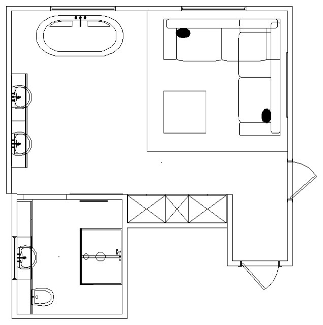 gentemans dressing room Contemporary Floor Plan