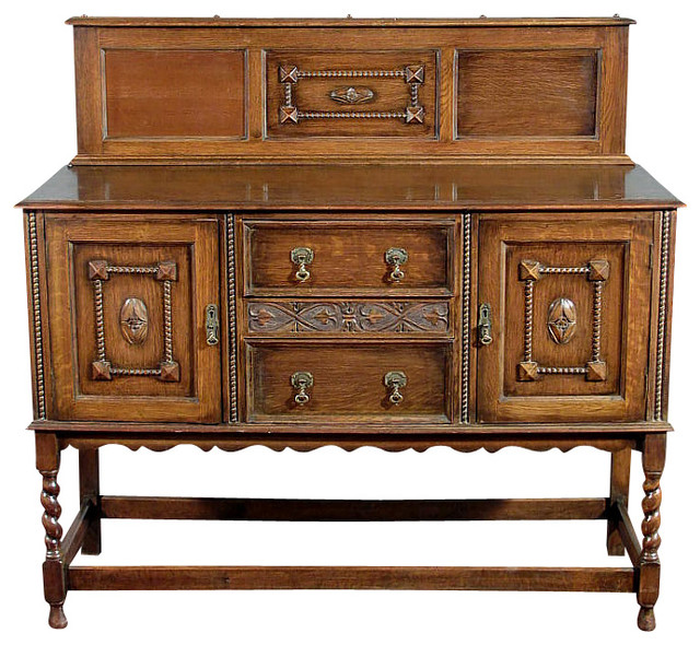Oak Jacobean Buffet Sideboard Server Traditional Buffets And