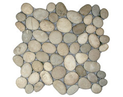 Tan Pebble Tile contemporary bathroom tile