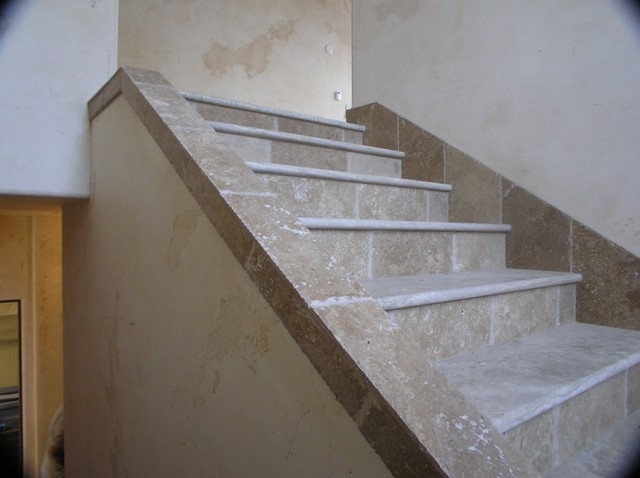 Travertine & Marble traditional-staircase