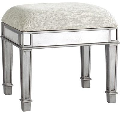 Vanity Bench, Silver - Traditional - Vanity Stools And Benches ...