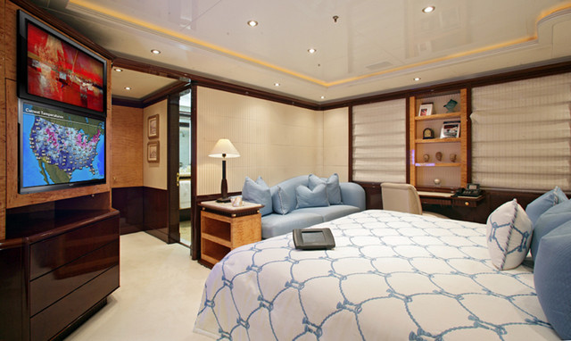 Tv Concealment on MegaYacht traditional-