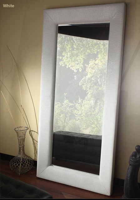 diamond sofa zen accent floor mirror wrapped in white pvc zenmiwh contemporary makeup diamond sofa zen accent floor mirror wrapped in white pvc zenmiwh contemporary makeup