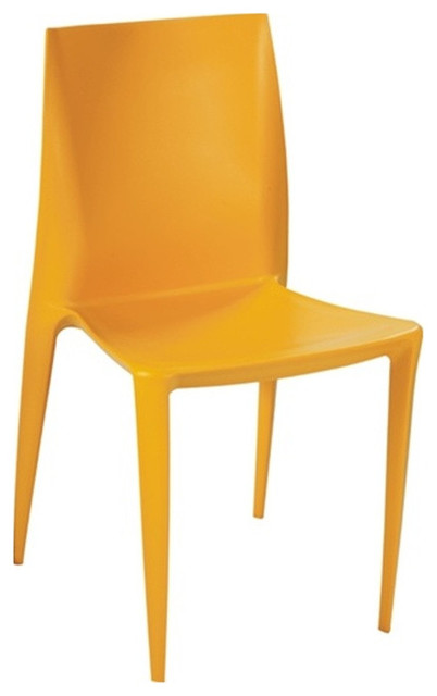 Angles Plastic Dining Chair Yellow - Contemporary - Dining Chairs - by