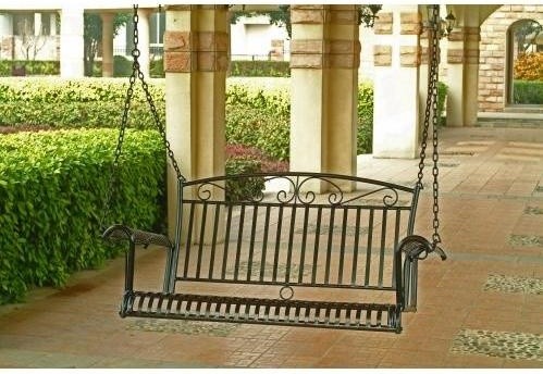 International Caravan Tropico Porch Swing Black Modern