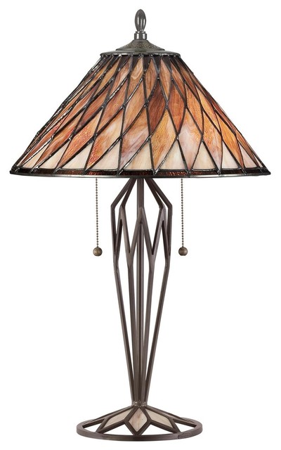 Quoizel Roslyn Tiffany 27" 2-Light Table Lamp in Vintage Bronze Finish table-lamps