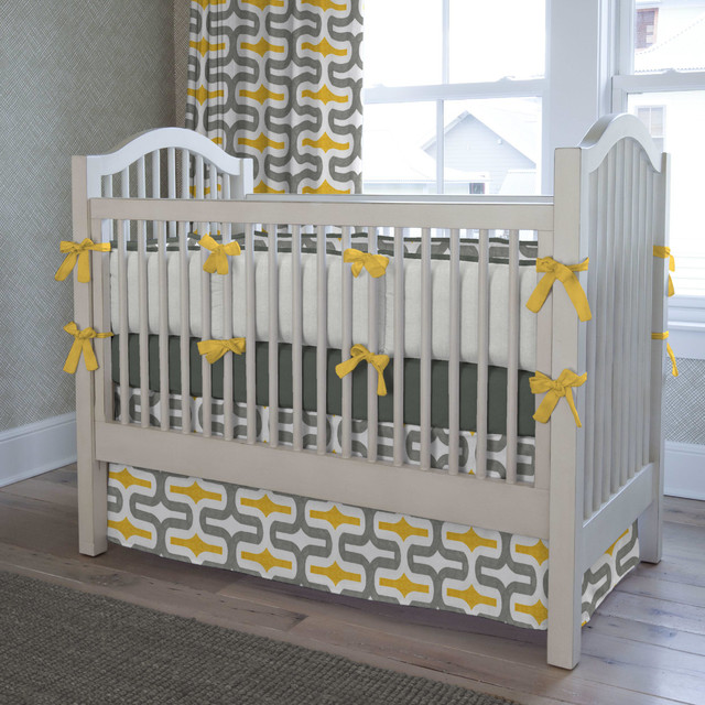 Gray and Yellow Embrace Crib Bedding Contemporary Kids atlanta by Carousel Designs