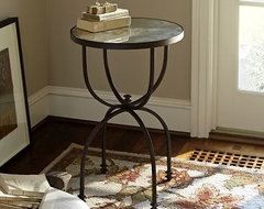 Willow Metal & Mirror Round Accent Table, Aged Bronze finish traditional-side-tables-and-end-tables