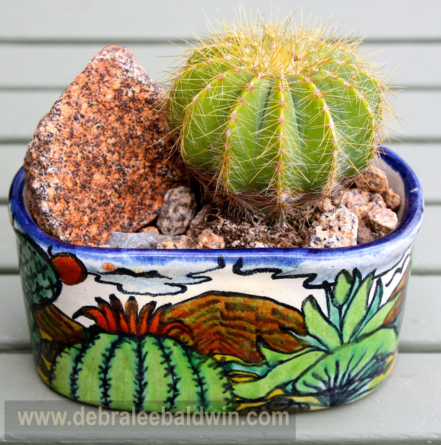 Succulents in Talavera pots Eclectic Outdoor Pots And Planters