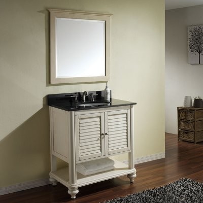 White Bathroom Mirror on White Single Bathroom Vanity With Optional Mirror   Modern   Bathroom