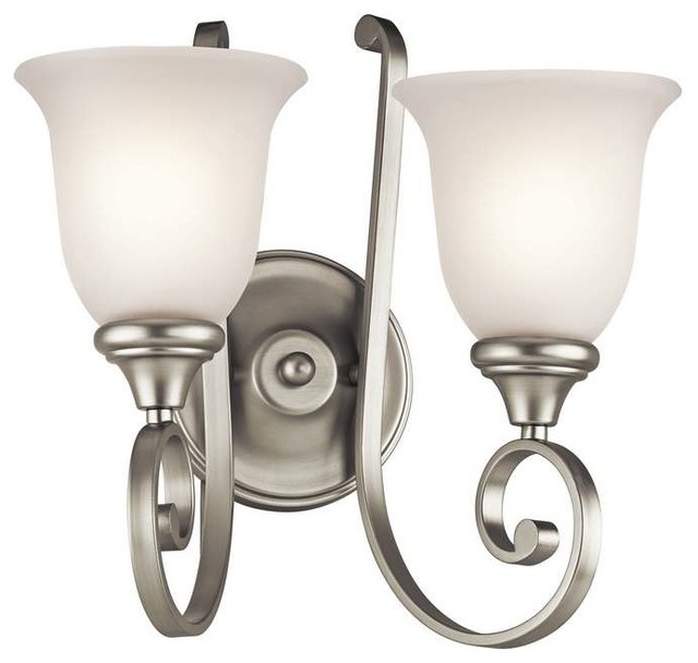 Kichler Monroe Brushed Nickel Wall Sconce 2-Light - Transitional - Wall Sconces - by PLFixtures