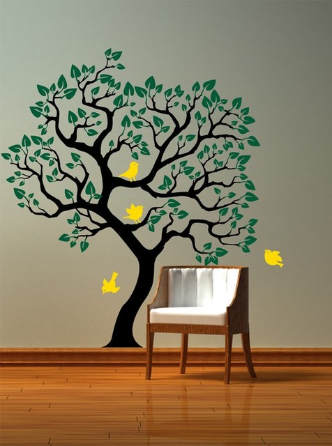 Vinyl Wall Decal Tree with birds wall sticker Size by CherryWalls ...