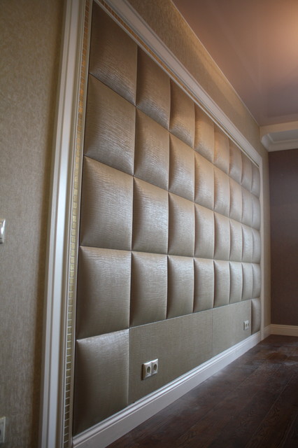 Leather wall panel transitional-