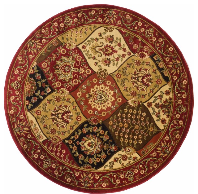 Victorian Panel Red Area Rug (5' 3 Round) - Contemporary - Rugs - By 