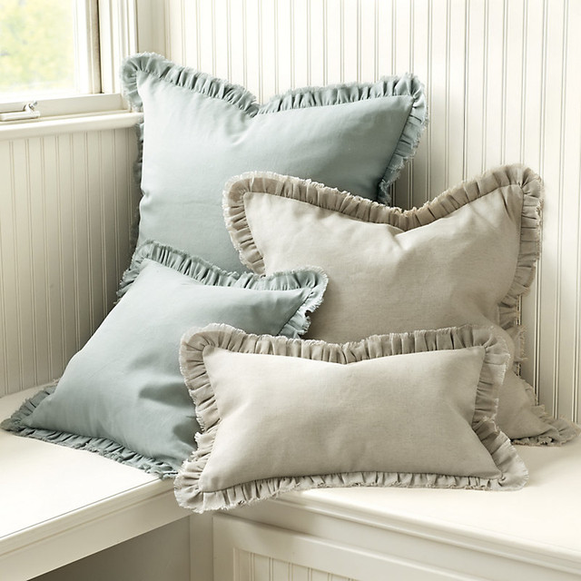 Beaulieu Ruffled Edge Pillow Cover Traditional Pillows by Ballard