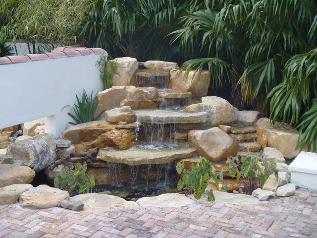 Waterfalls and koi pond - Tropical - Landscape - other ...