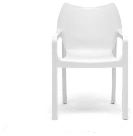 Limerick White Plastic Stackable Modern Dining Chair