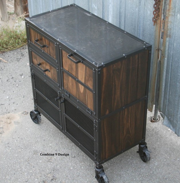 Vintage Industrial Liquor Bar Cart, Modern, New or