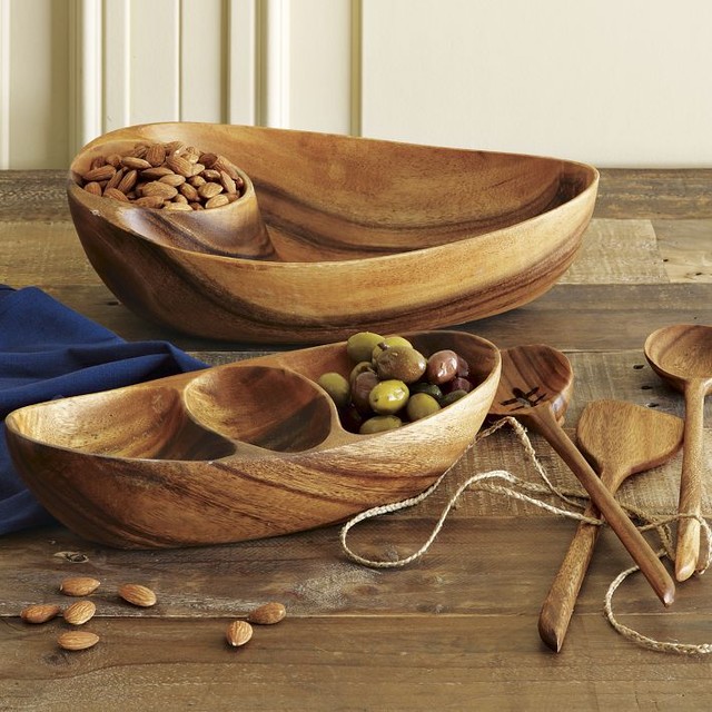 Scandinavian Carved Wood Serveware - Scandinavian - Serveware - By West Elm