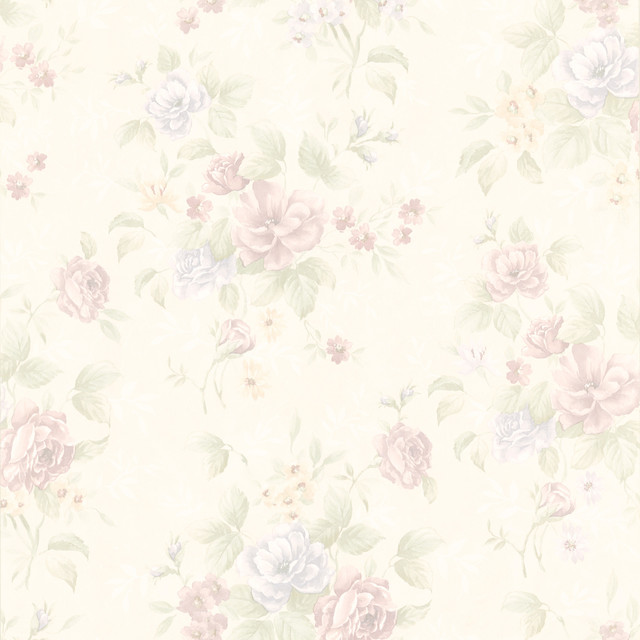 Mauve Floral Wallpaper - Contemporary - Wallpaper - by Overstock.com