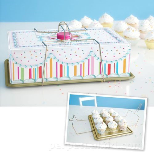 Vintage Cupcake Carrier Tin - modern - food containers and storage ...