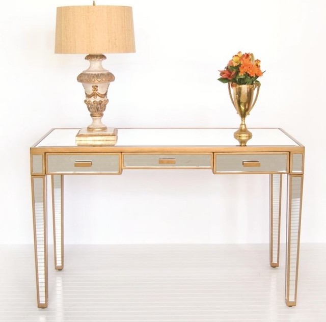 Mirrored Gold Desk