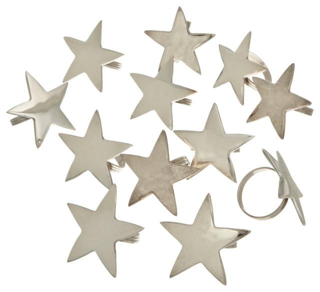 5Point Silver Star Napkin Ring Modern Napkin Rings by Amazon