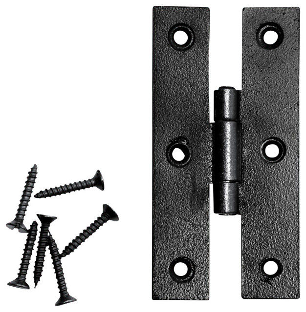 Hinges Black Wrought Iron H Hinge Flush 3'' H Modern Hinges by The Renovator's