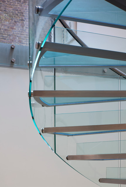 Glass Spiral Staircase modern-