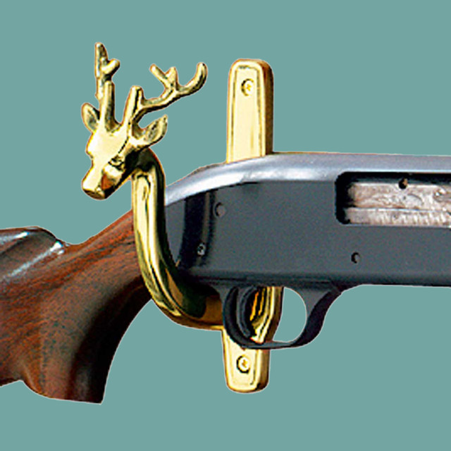 Hooks Bright Brass Deer Pair Hook Gun Rest Rustic Wall Hooks By The Renovators Supply Inc 0770