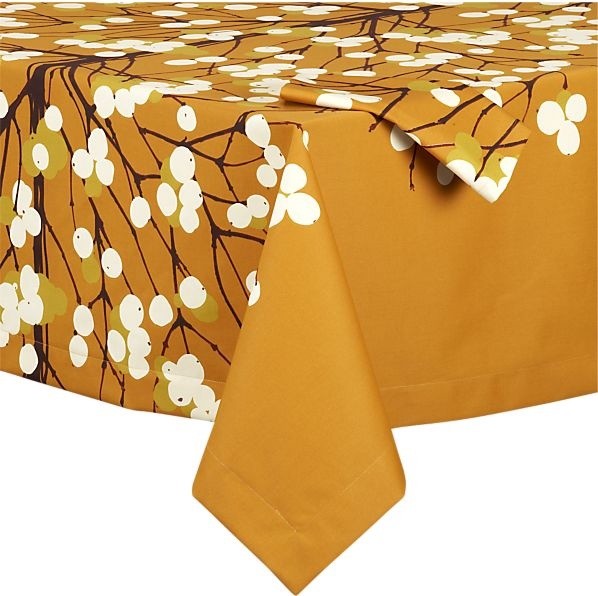 Marimekko Lumimarja Orange Tablecloth Modern Tablecloths by Crate