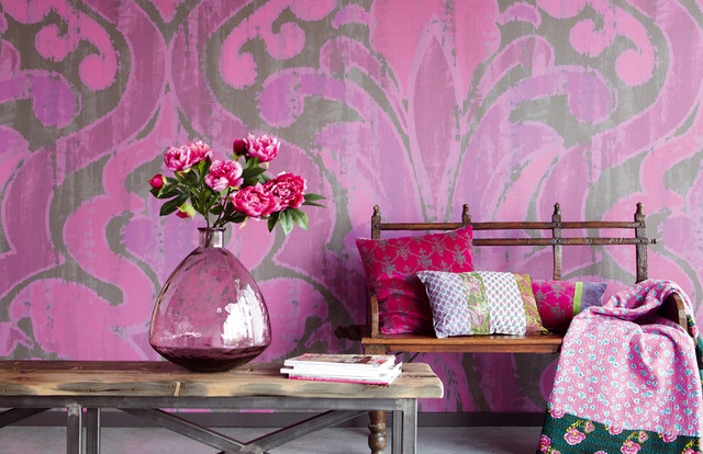 Bohemian Pink - Eclectic - Wallpaper - houston - by Fabric House